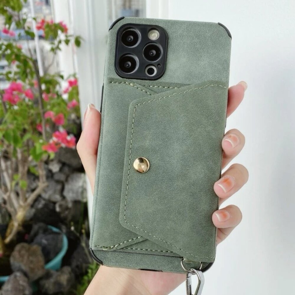 Anti-fall Phone Case With Coin Pocket Dark Green / 11 Pro Max